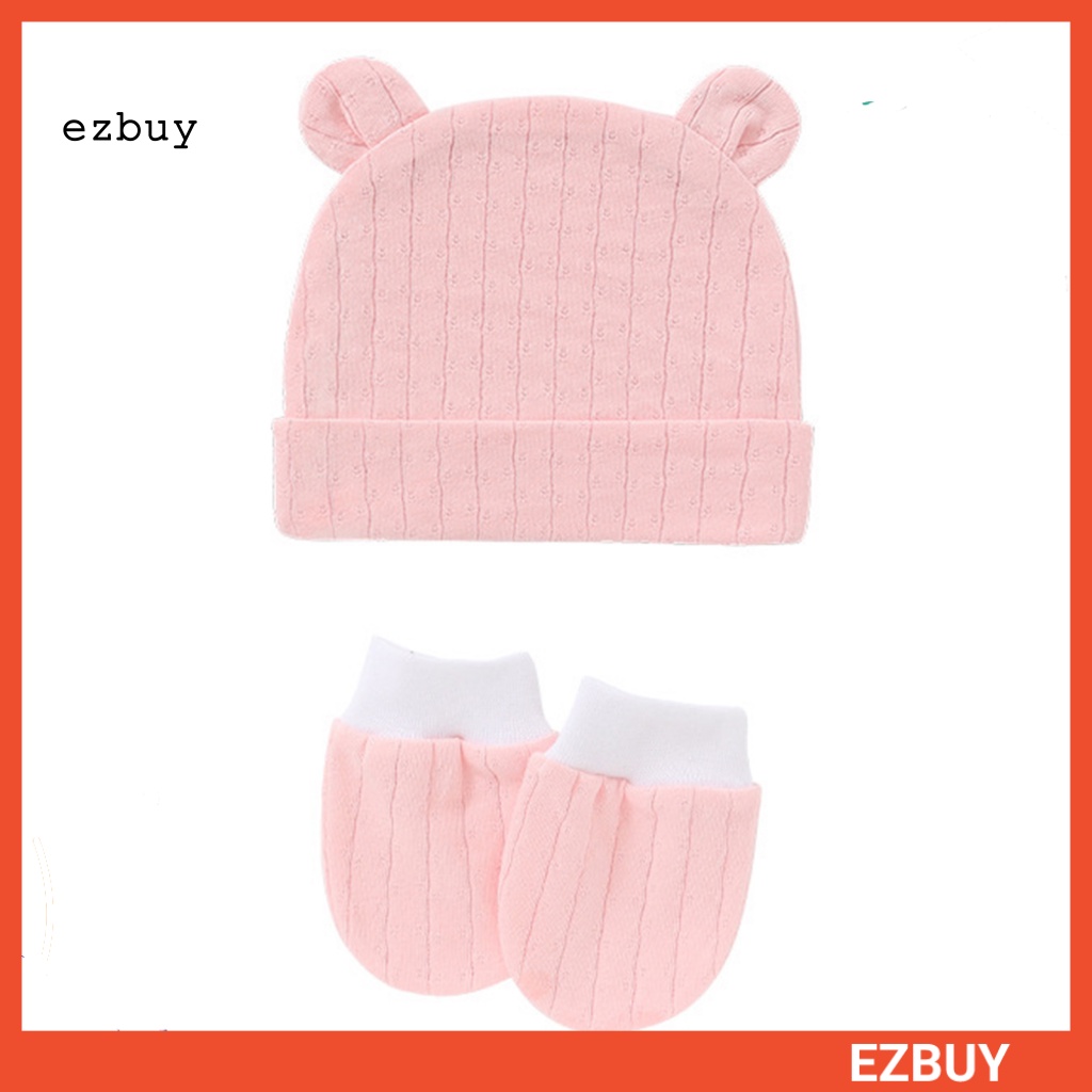 Bộ 2 Găng Tay Cotton In Họa Tiết Dễ Thương Chống Trầy Xước Cho Bé Sơ Sinh