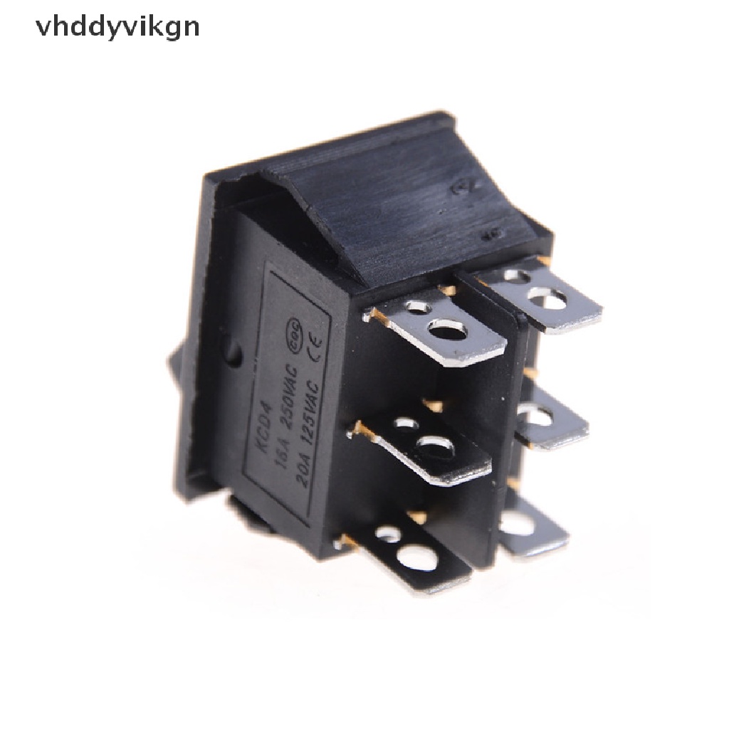 1 Công Tắc Bật / Tắt Màu Đen KCD4 6 PIN 16A / 250VAC 20A / 125VAC
