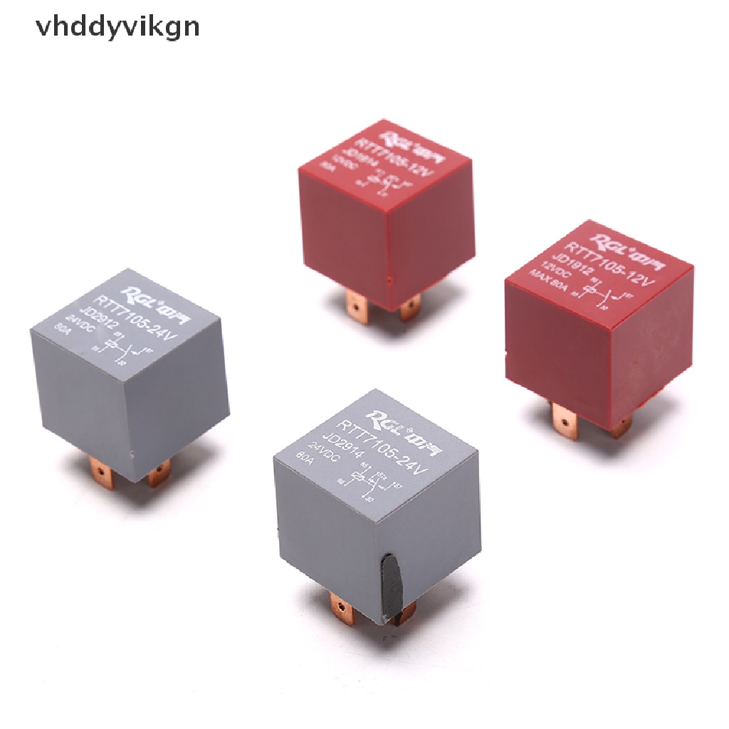 Rơ Le Hạng Nặng VHDD 4 / 5Pin DC 24V 12V 80A Chống Thấm Nước Cho Đèn Pha Xe Hơi