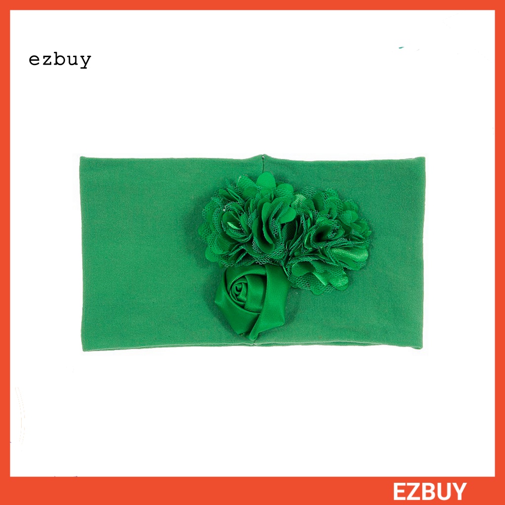 Băng Đô Hoa Hồng Vải Bản Rộng Co Giãn Trang Trí Dành Cho Bé Gái