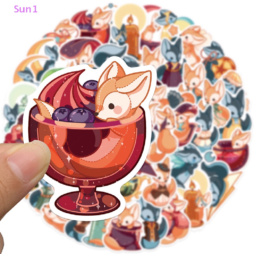 Set 50 Nhãn Dán Hoạt Hình Graffiti Trang Trí Xe Hơi / Laptop / Vali Độc Đáo