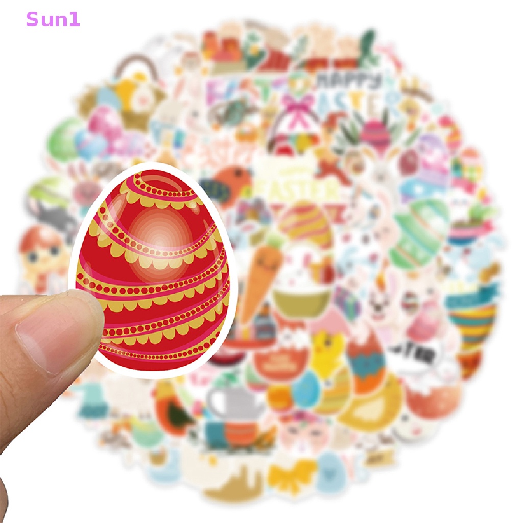 Bộ 100 Miếng Dán Hoạt Hình Phục Sinh Trang Trí Điện Thoại / Ván Trượt / Laptop / Xe Hơi Sun1 > 100 Cái