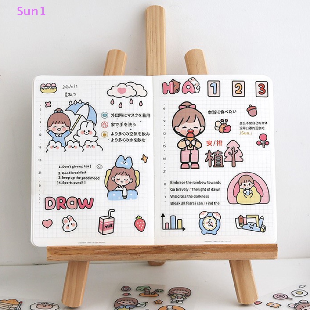 Bộ 20 Miếng Dán Pvc Họa Tiết Hoạt Hình Động Vật Trang Trí Nhật Ký Sun1 &gt; 20 Cái