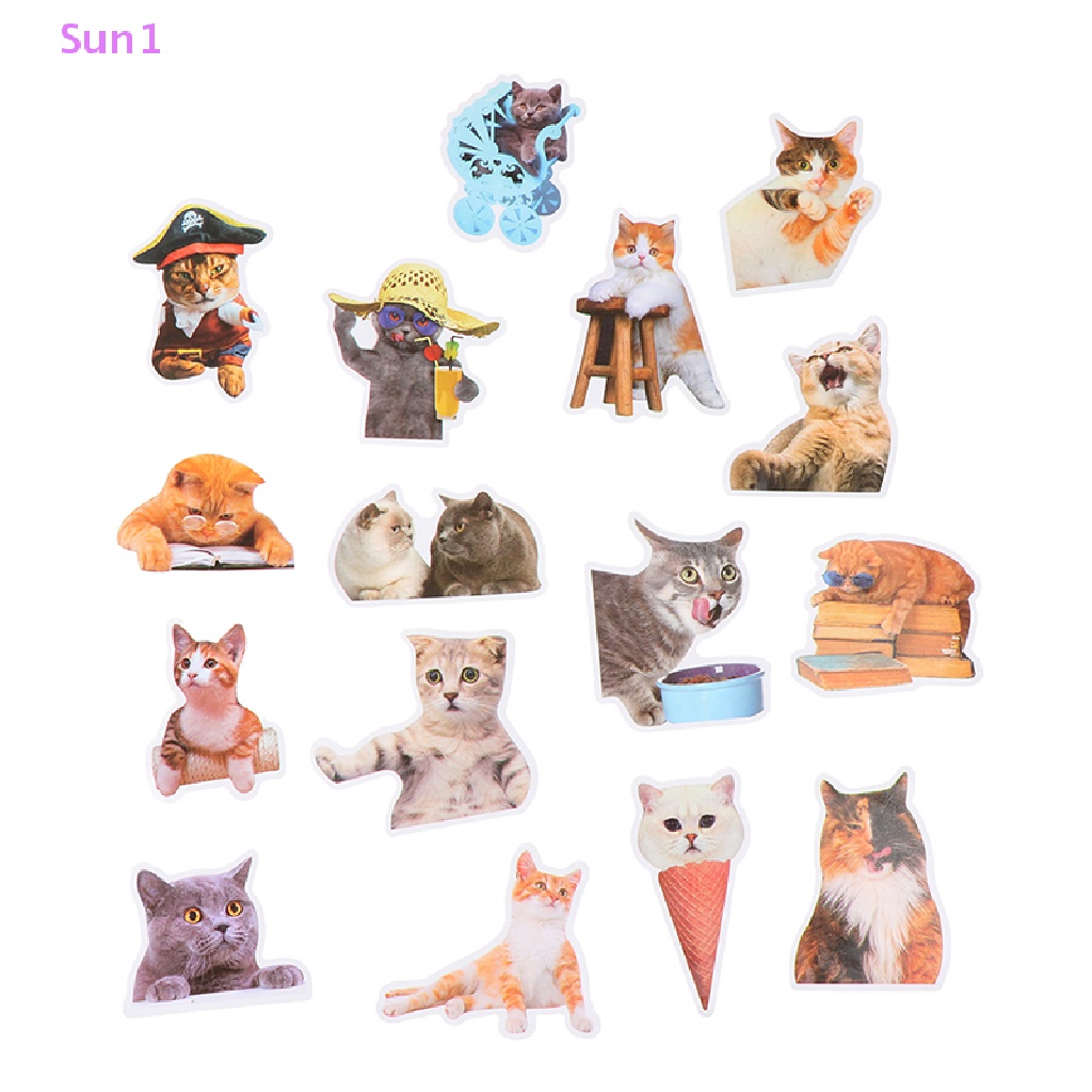 Set 50 Nhãn Dán Hoạt Hình Mèo Trang Trí Sổ Tay / Hành Lý / Xe Hơi DIY