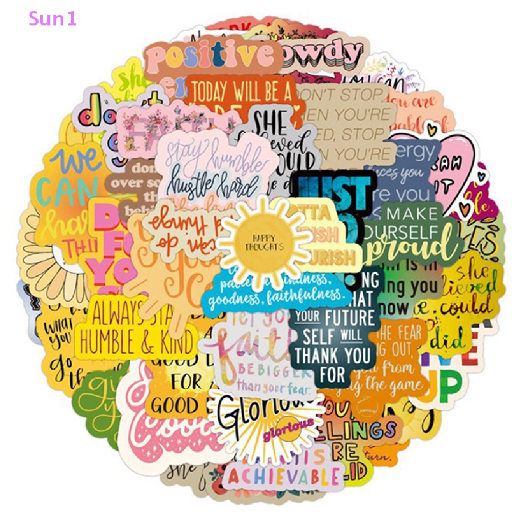 Set 1 > 100 Sticker Dán Bình Nước / Thiệp Truyền Cảm Hứng Độc Đáo