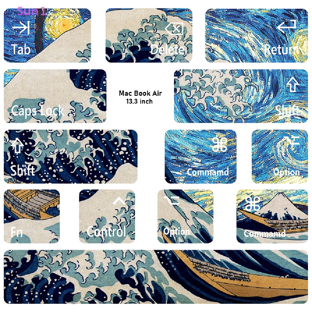 Miếng Dán Nút Bàn Phím Máy Tính In Chữ Tiếng Anh Sun1