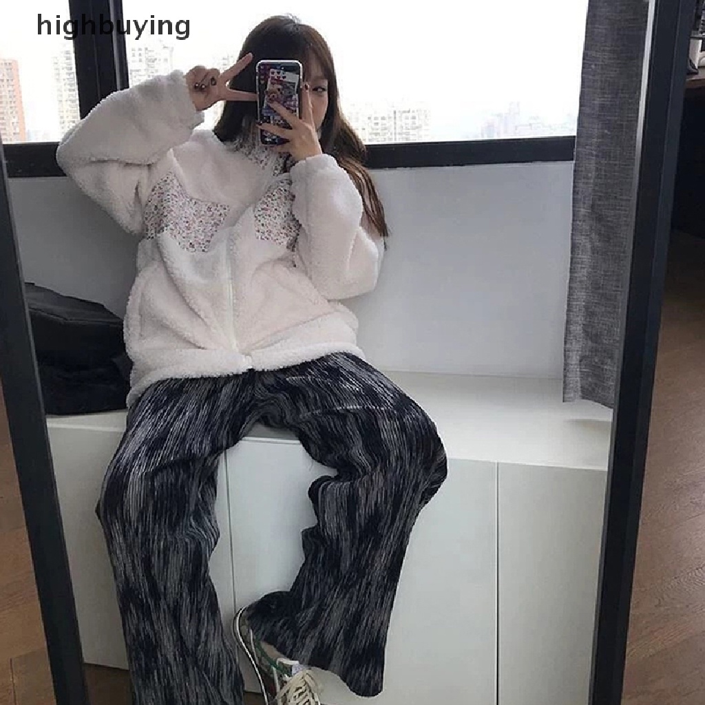 Quần ống rộng Lưng Cao Nhuộm Màu Độc Đáo Thời Trang Mùa Hè Cho Nữ