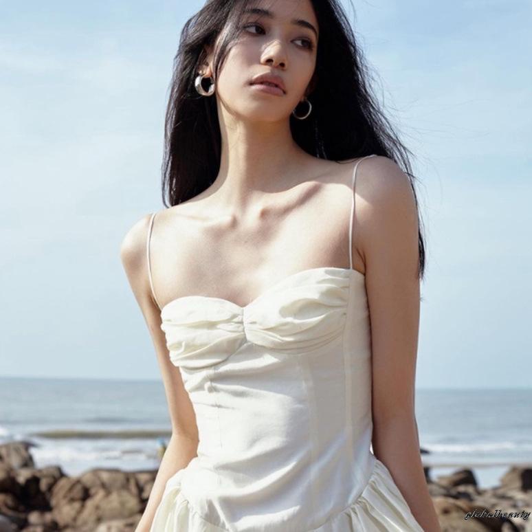 Đầm Mini Không Tay 00GB Hở Lưng Màu Trơn Thời Trang Mùa Hè Cho Nữ