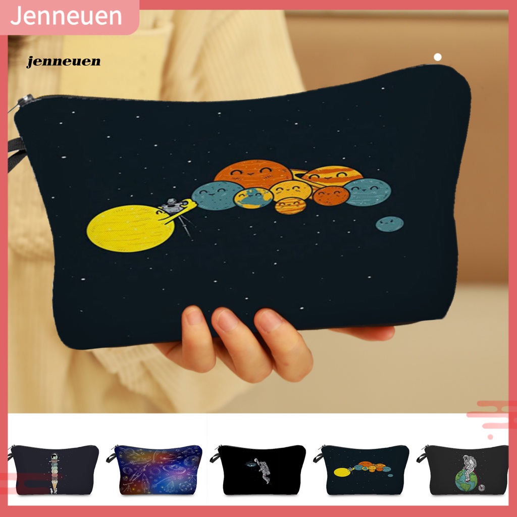 Ví Đựng Tiền Xu / Mỹ Phẩm Sức Chứa Lớn Họa Tiết Phi Hành Gia Hoạt Hình Tinh Tế Thời Trang