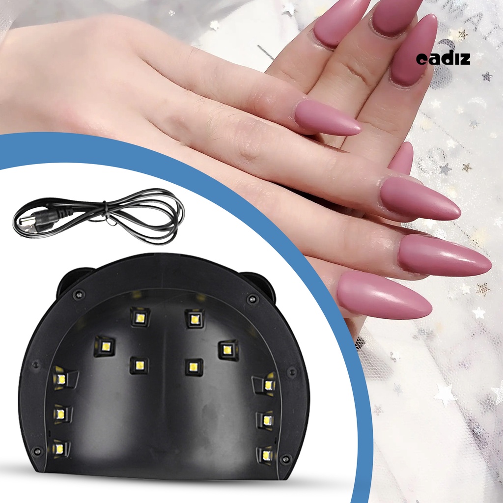 1 Bộ Máy Sấy Móng Tay 3 Bánh Răng 36W 12 Bóng Đèn Mini Hình Gấu Trúc Màu Đen Dành Cho Nữ