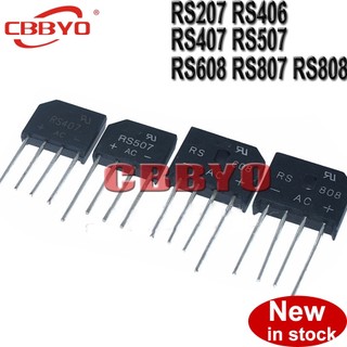 Set 10 cầu chỉnh lưu zip-4 rs207 dip 2a 700v rs406 rs407 rs507 rs608 rs807 rs808 mới