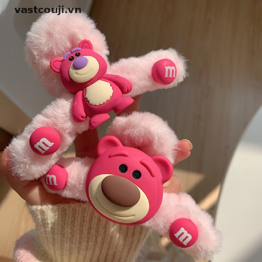 Băng Đô Cài Tóc Ba Chiều Hình Gấu Dâu Tây VASTJI Dễ Thương