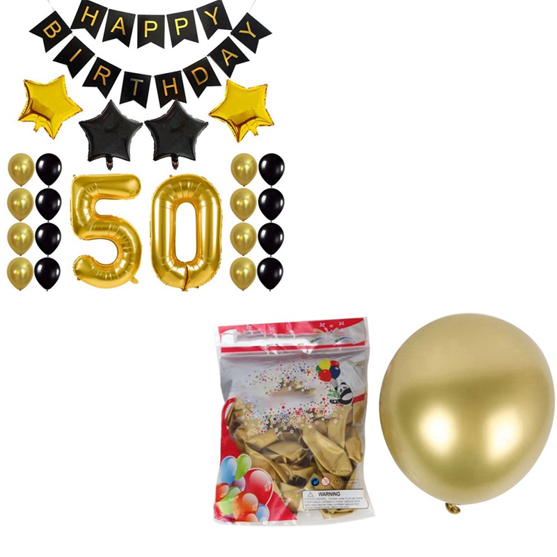 1 Set 50 Bong Bóng 10 Inch Trang Trí Tiệc Sinh Nhật 50Th
