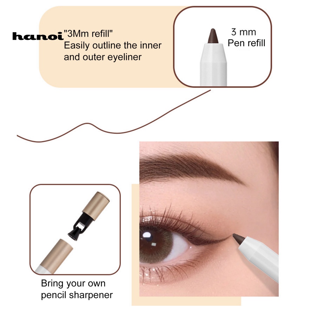 Bút Kẻ Mắt Dạng Gel Màu Đen Nhanh Lên Màu Phong Cách Cổ Điển Kèm Đồ Chuốt Tiện Lợi