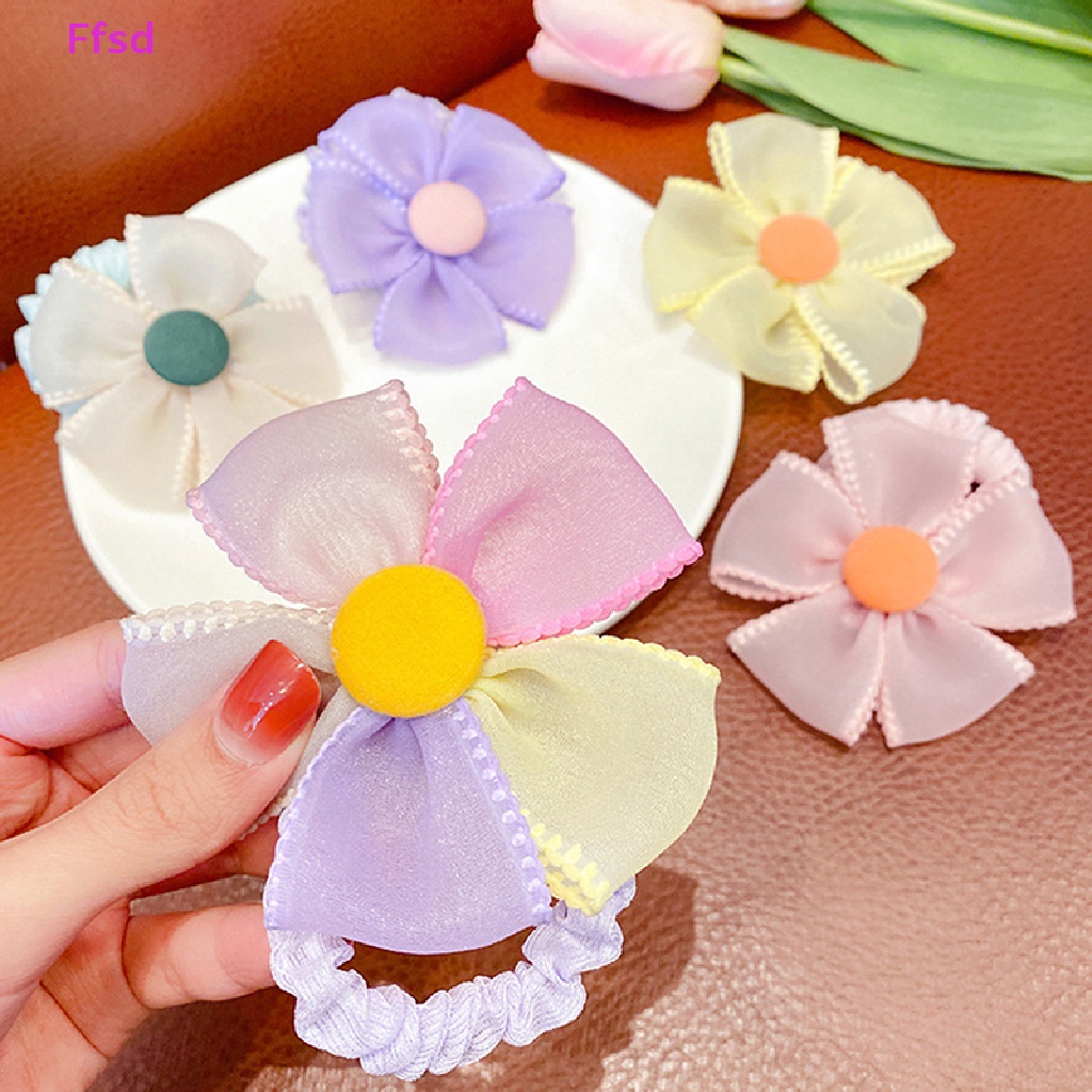 Băng Đô Cài Tóc Co Giãn Đính Hoa Hoạt Hình Ngọt Ngào Cho Bé Gái