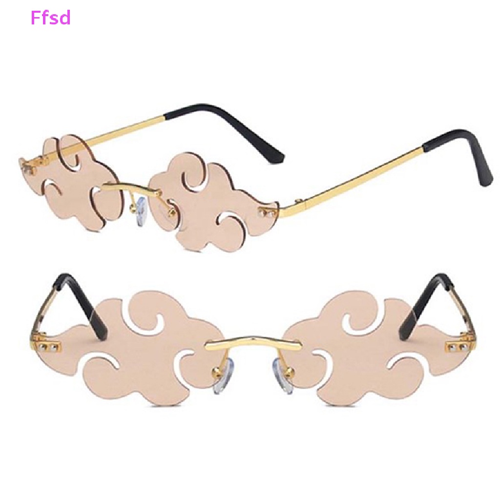 1 Kính Mát Hóa Trang Không Vành Hình Đám Mây Đỏ Phong Cách Gothic Punk