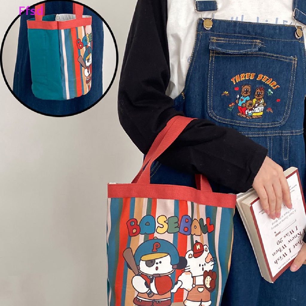 {Ffsd} Túi vải Nhẹ Hình Chú Chó Dễ Thương Có Túi Bên Trong * Bán Chạy Cho Nữ