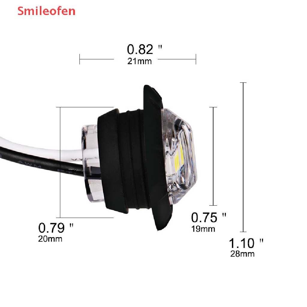 1 Đèn Xi Nhan Tròn 12V 24V 3LED 3 / 4 &quot;Màu Vàng / Trắng Chuyên Dụng Cho Xe Tải