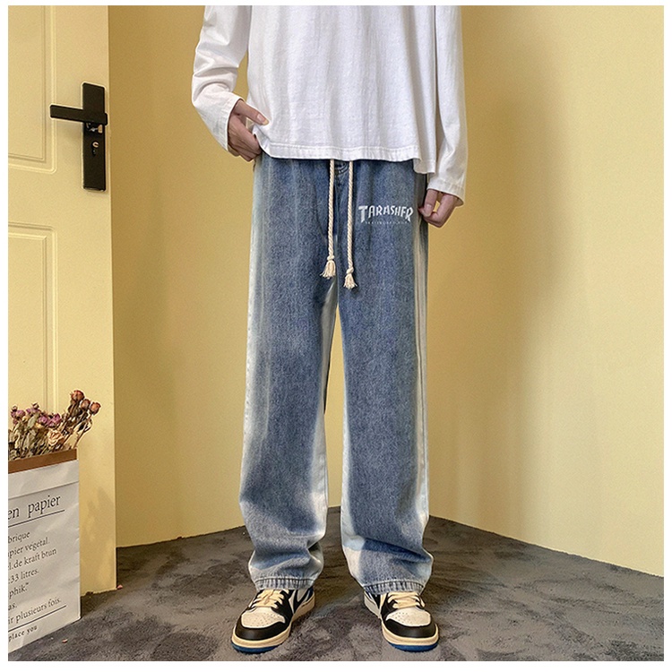 Quần Jean Dài Dáng Rộng Màu Gradient Thời Trang Cá Tính Cho Nam