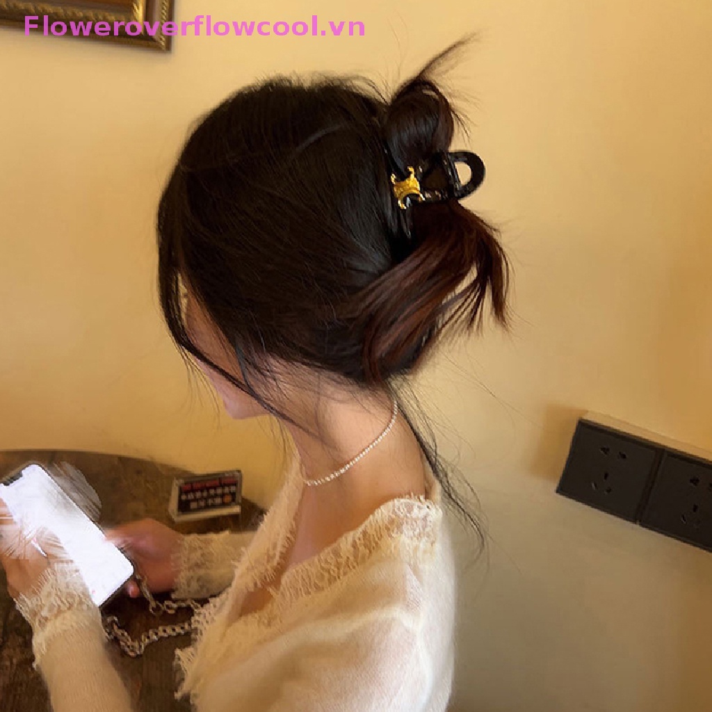 Kẹp Tóc Xoăn Hình Cá Mập Lớn Phong Cách retro Thanh Lịch Dành Cho Nữ