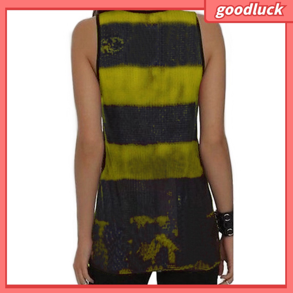 Áo Tank Top Sát Nách In Hình Bàn Tay Đầu Lâu Khoét Lỗ Plus Size Cho Nữ