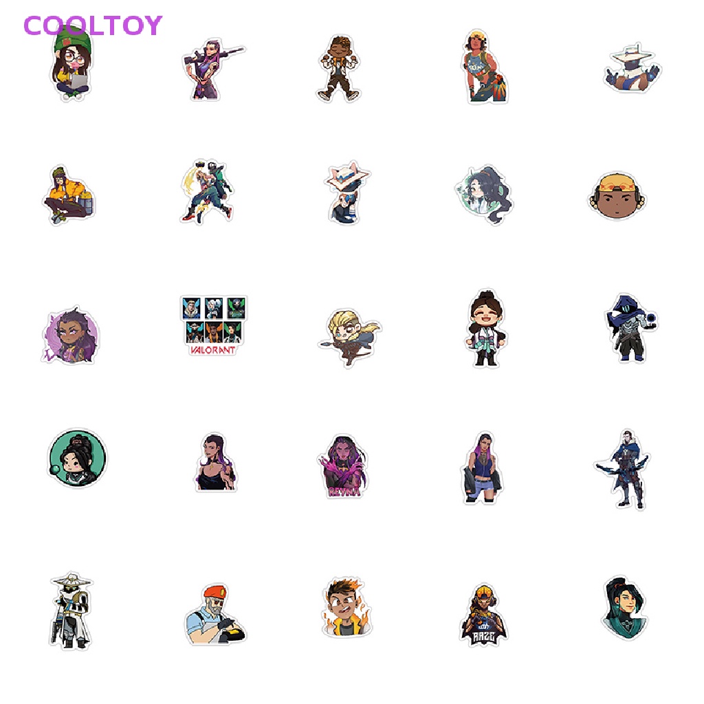 Set 50 Miếng Dán PVC Vinyl DIY Đa Ứng Dụng Cho Đàn Guitar / Laptop / Ván Trượt