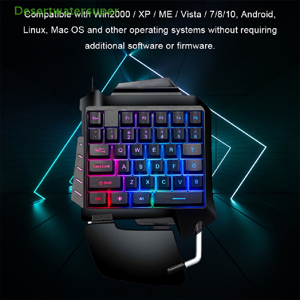 Bàn Phím Cơ Gaming Một Tay Cầm Nhỏ Gọn Có Đèn Nền RGB