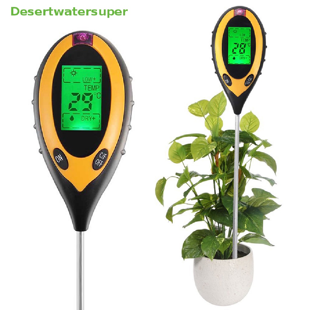 Máy Đo Độ PH / Độ Ẩm / Ánh Sáng Mặt Trời 4 Trong 1 Có Màn Hình LCD Hot!