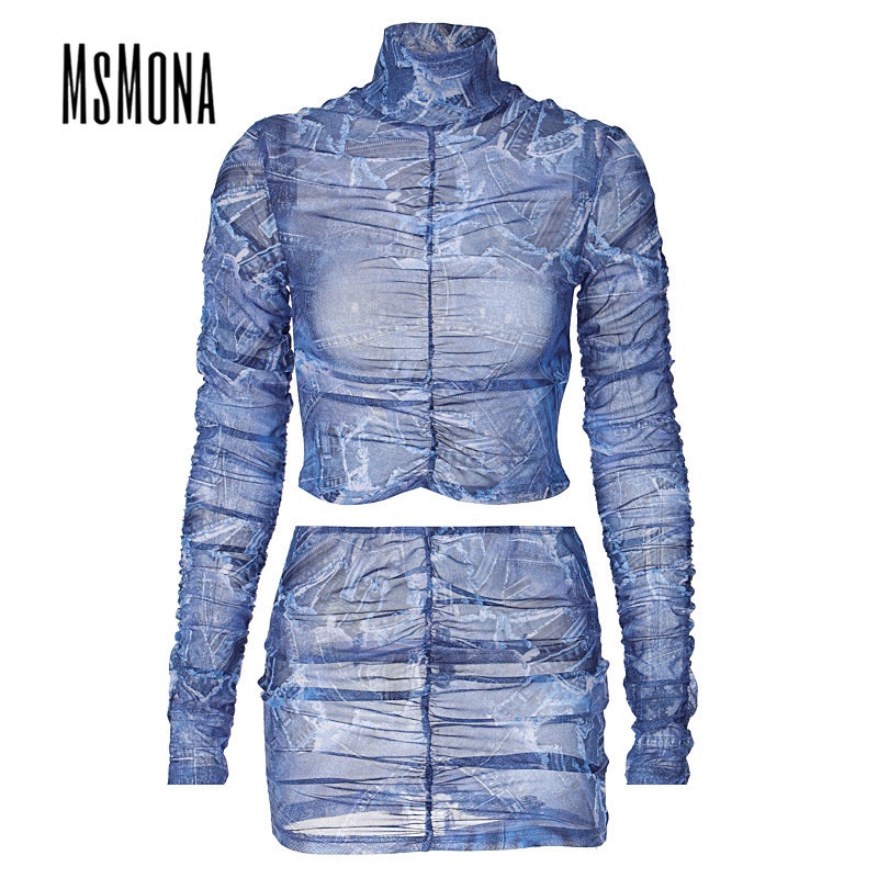 Set Áo Thun Cổ Cao Dài Tay Và Chân Váy Trơn Màu Thời Trang 2023 Dành Cho Nữ