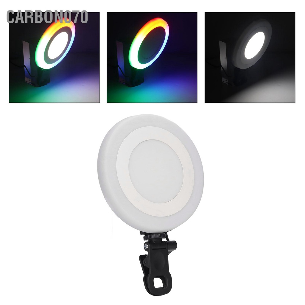 Carbon070 Hội Nghị Video 5.5in Lấp Đầy Đèn LED Vòng 3 Chế Độ 10 ​​Cấp Nguồn USB Máy Tính Để Bàn RBG Laptop Kẹp