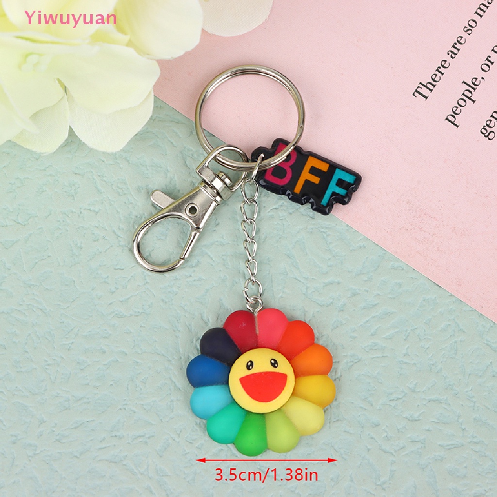 Móc Khóa Hình Hoa Hướng Dương Mặt Cười Nhiều Màu Sắc Dễ Thương Mới