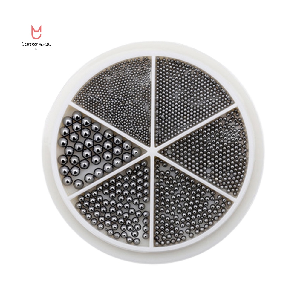 1 Hộp Hạt Đính Trang Trí Móng Tay Bằng Kim Loại Nhiều Kích Cỡ