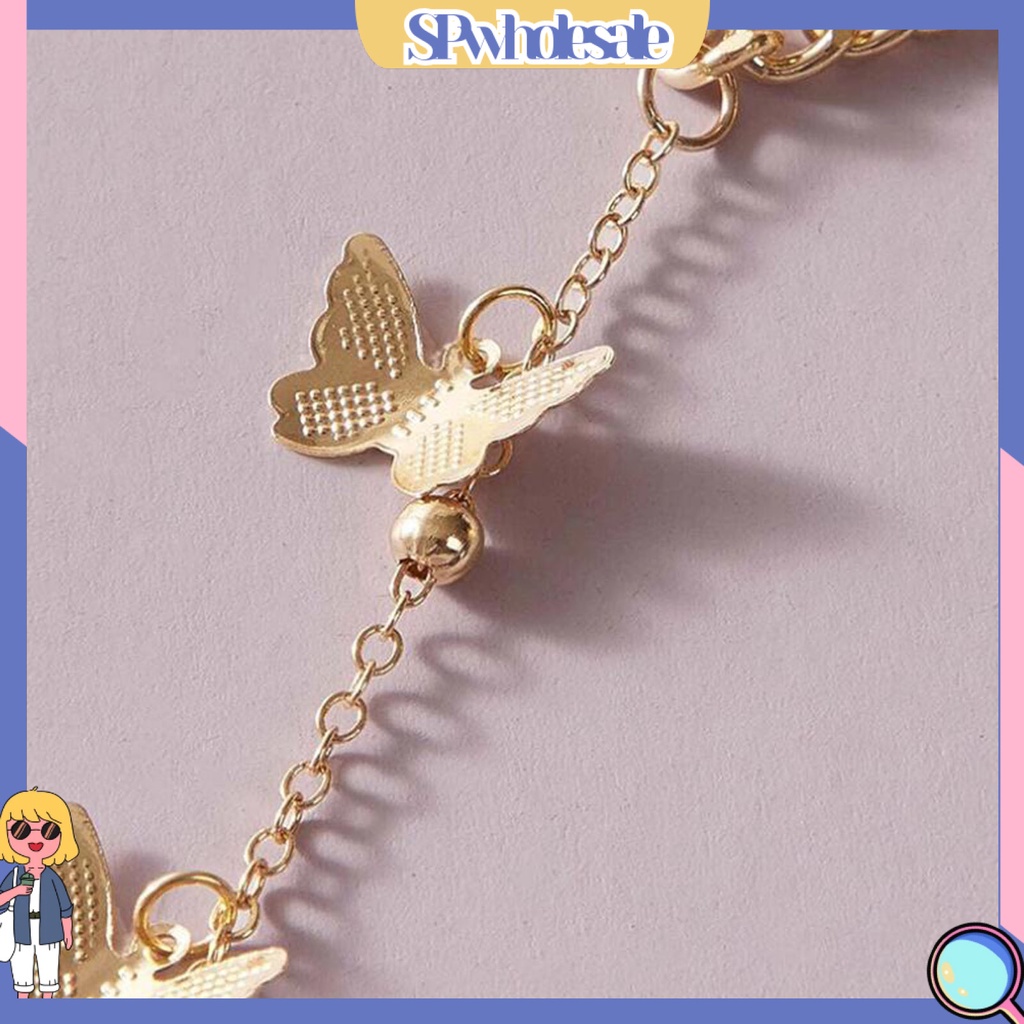 <SPwholesale> Vòng Tay Dạng Nhẫn Hình Bướm Có Thể Điều Chỉnh Độ Dài Phong Cách Hip hop Cho Nữ