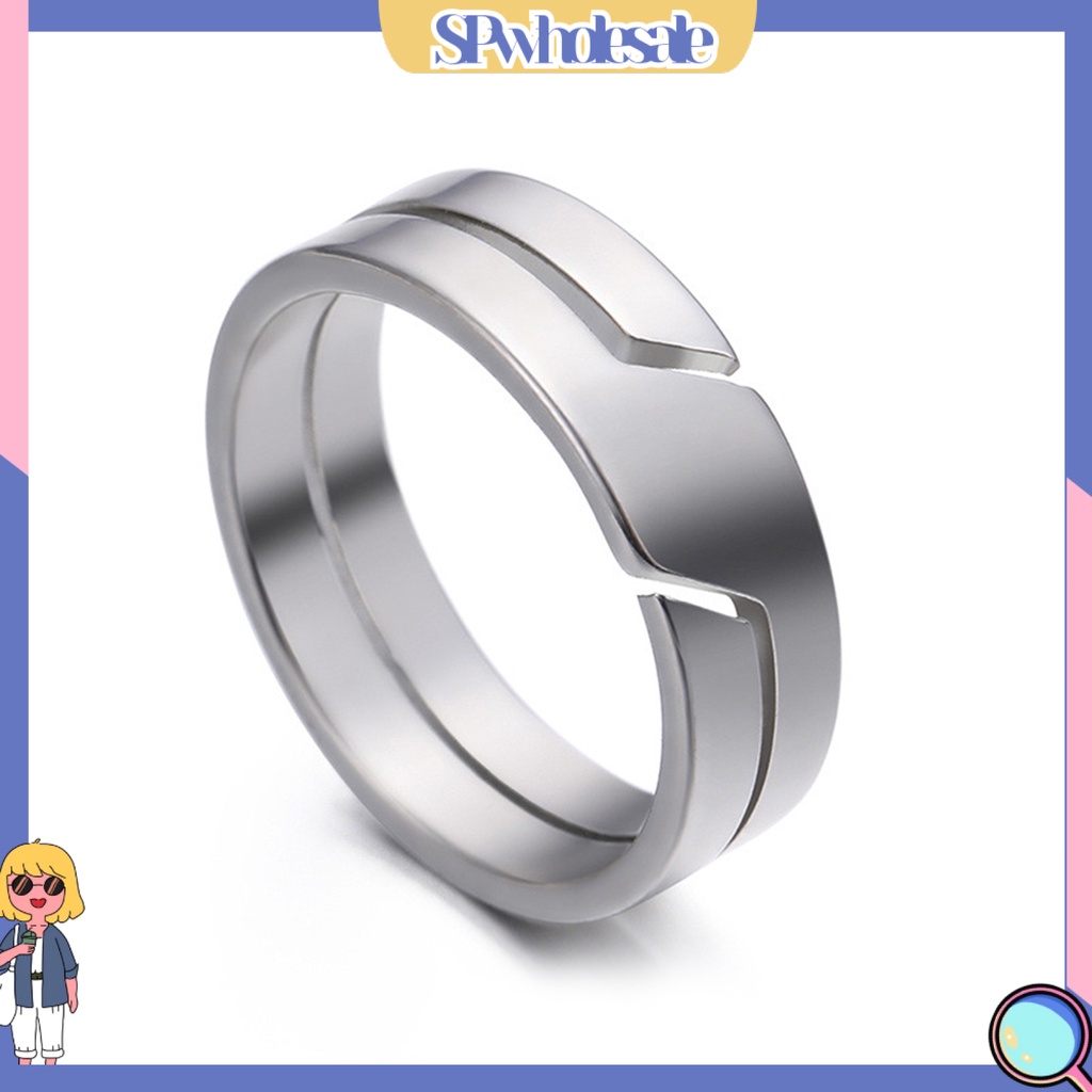 <SPwholesale> Nhẫn Cặp Đôi Bằng Thép Không Gỉ Họa Tiết Hình Học Cổ Điển Phù Hợp Làm Quà Trang Sức Cho Nam Và Nữ Mặc Hàng Ngày