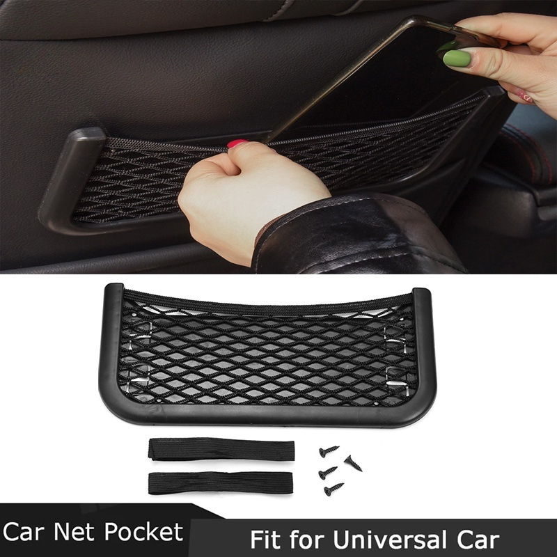 Túi Lưới Màu Đen Co Giãn Siêu Bền Gắn Chìa Khóa Xe Hơi Tiện Dụng