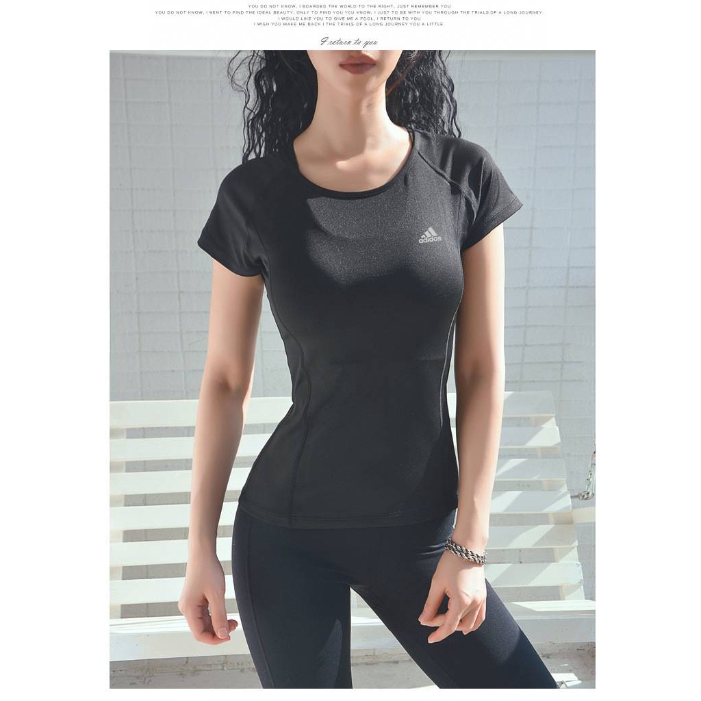 Áo Thun Thể Thao Adidas Ôm Dáng Mau Khô Thời Trang Cho Nữ