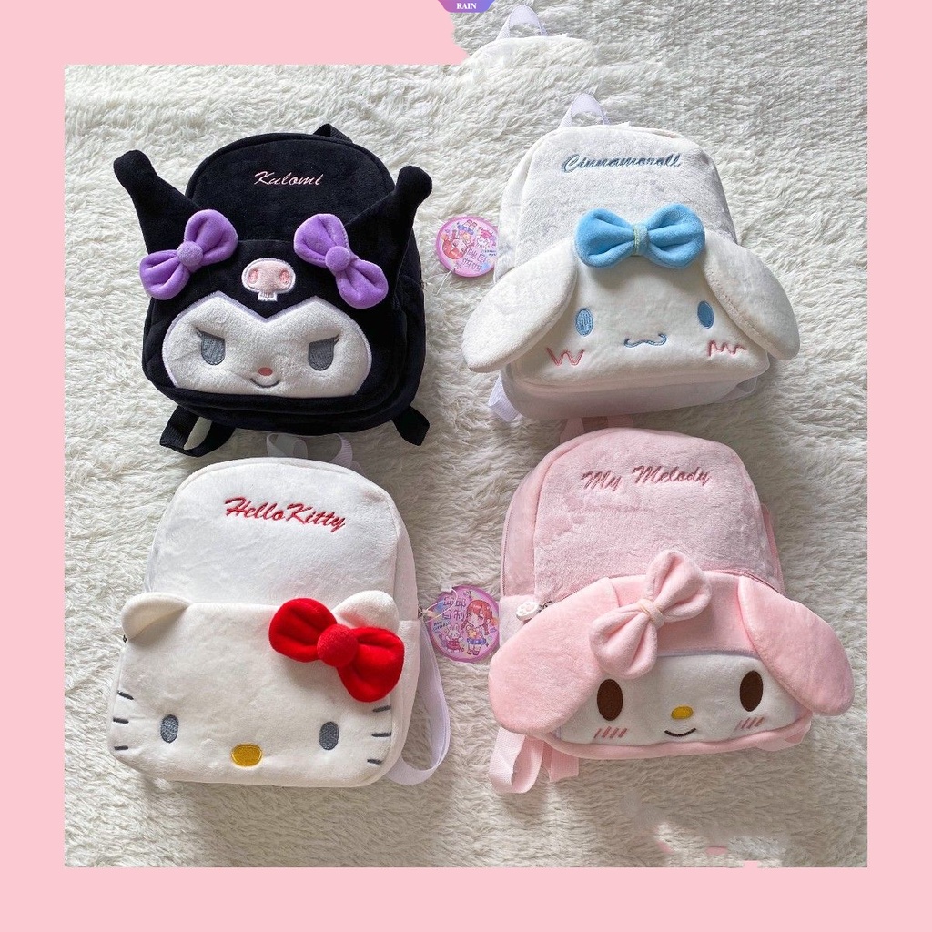 Ba Lô Đi Học Sức Chứa Lớn Họa Tiết Hoạt Hình Sanrio Hello Kitty Kuromi Cinnamoroll My Melody Có Khóa Kéo Phong Cách Nhật Bản