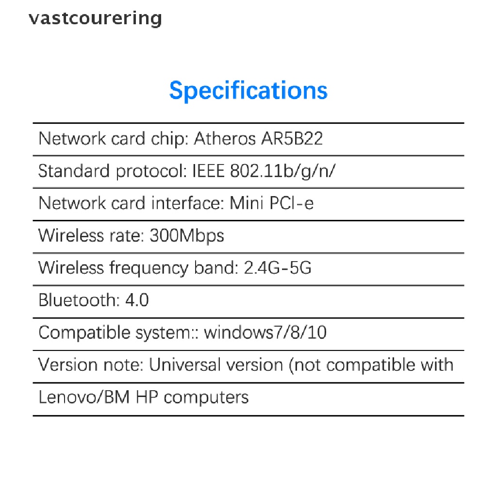 Thẻ Mạng Không Dây Vast 1PC R5B22 300M 5G Bluetooth 4.0