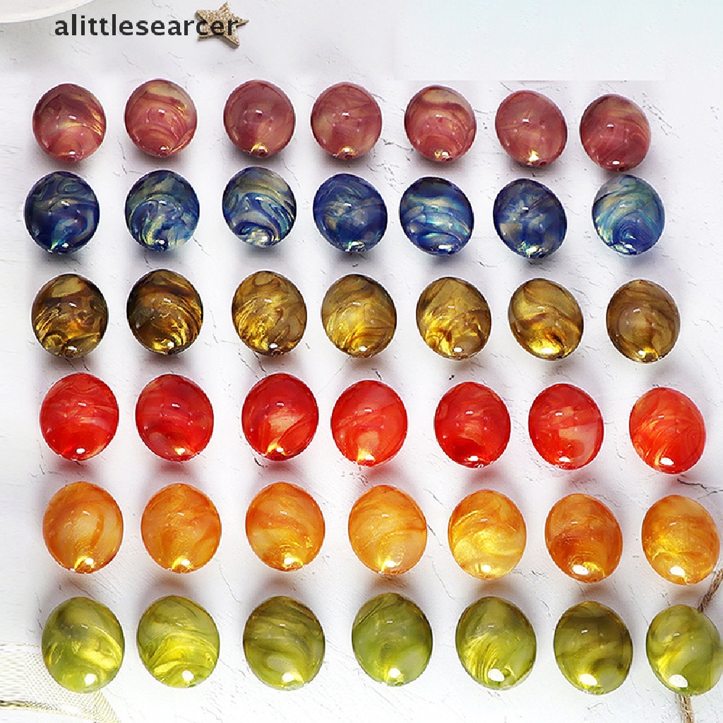 Set 5 Hạt Kim Tuyến Acrylic 29x24MM Tạo Hiệu Ứng Lỗ Thẳng Dùng Làm Đồ Trang Sức DIY