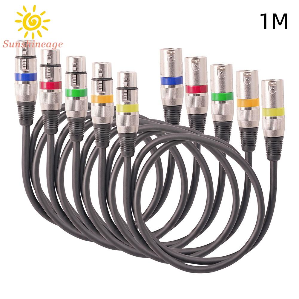 Bộ 5 Cáp Cân Bằng XLR Male Sang Female 3Pin Cho Bộ Khuếch Đại Mic Mới