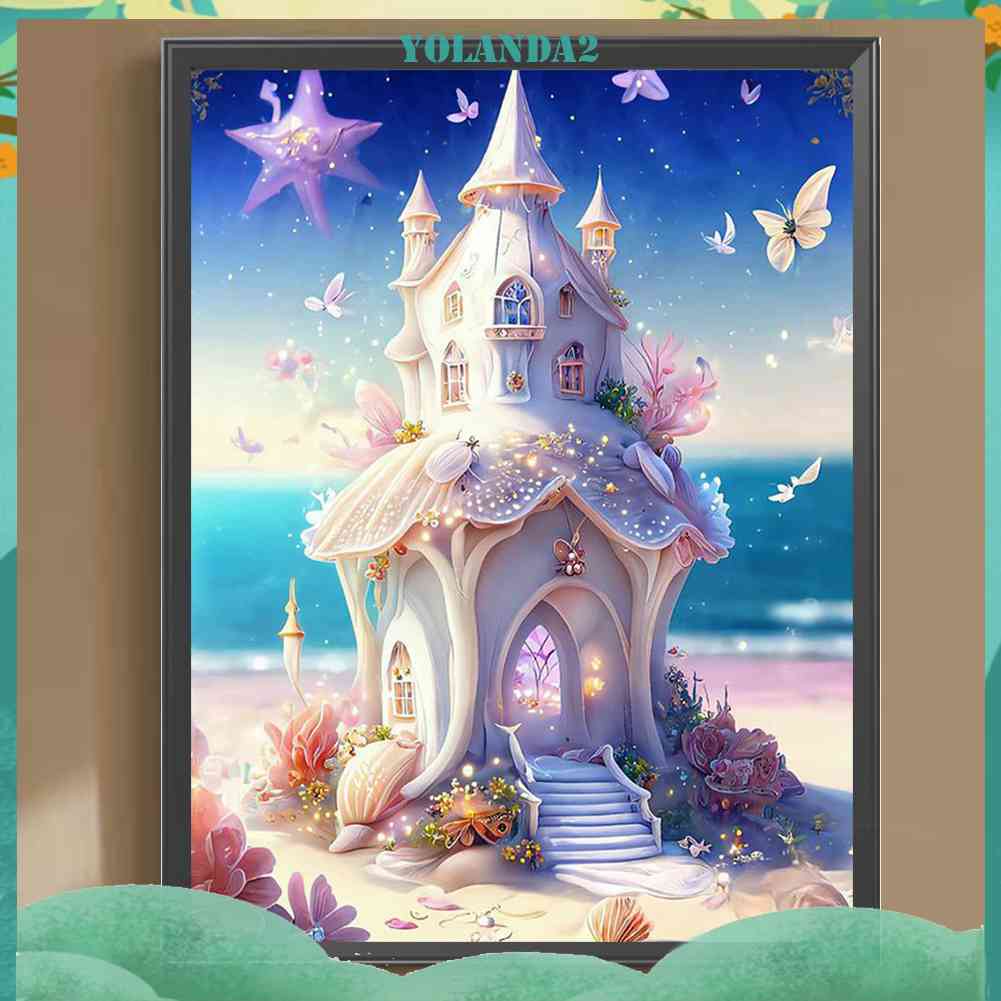 Tranh Đính Đá Kim Cương Toàn Bộ 5D DIY Hình Lâu Đài