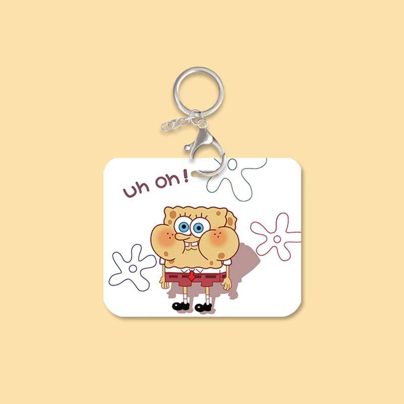 Vỏ Bọc Thẻ Sinh Viên Hình Spongebob Bản Ngang Kèm Dây Đeo Cho Cặp Đôi