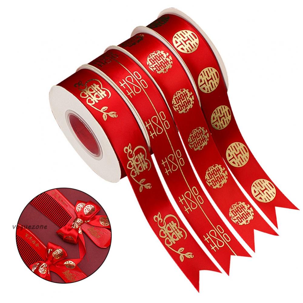 #Đồng Hồ Đeo Tay VOGUEZ#Cuộn Dây Ruy Băng Polyester Màu Đỏ Tươi Sáng Dùng Gói Quà DIY