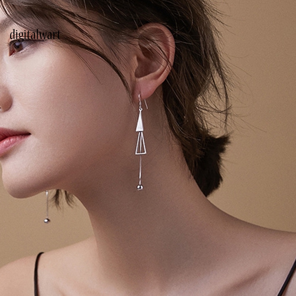 Kỹ Thuật Số| Đôi Bông Tai Dáng Rơi Họa Tiết Hình Tam Giác Thời Trang Cho Nữ