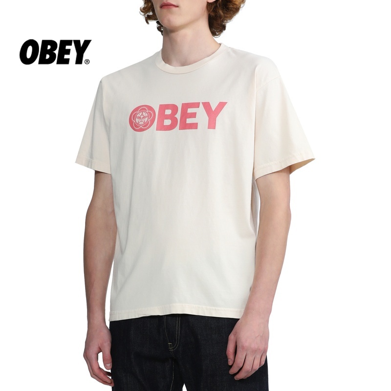 Áo Thun Tay Ngắn Màu Trơn Dáng Rộng In Chữ OBEY Thời Trang Xuân Hè Cho Nam Và Nữ