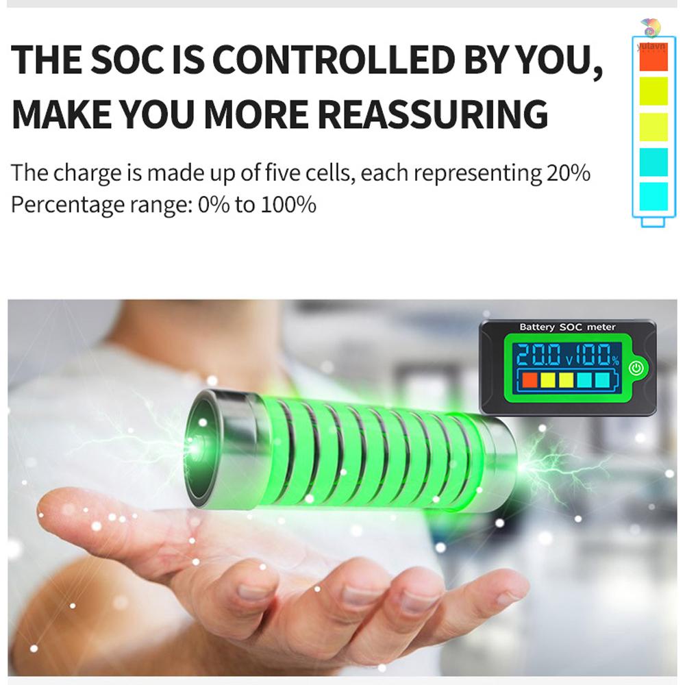 Đồng Hồ Đo Công Suất Pin 8-100V 12.0V 24V 36V 48V 60V 72V Lithium Polymer Chống Thấm Nước