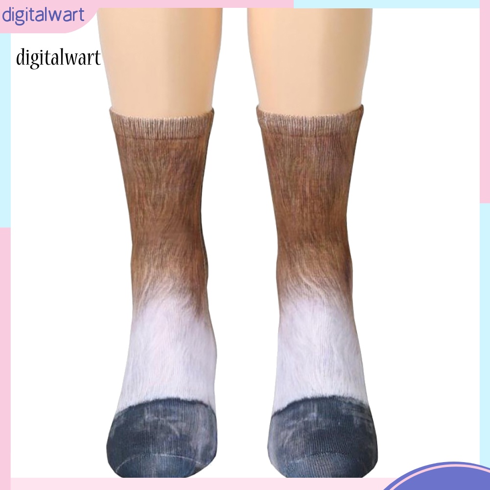 Kỹ Thuật Số| Vớ Cotton Đàn Hồi In Hình Bàn Chân Động Vật 3D Unisex Cho Người Lớn Trẻ Em