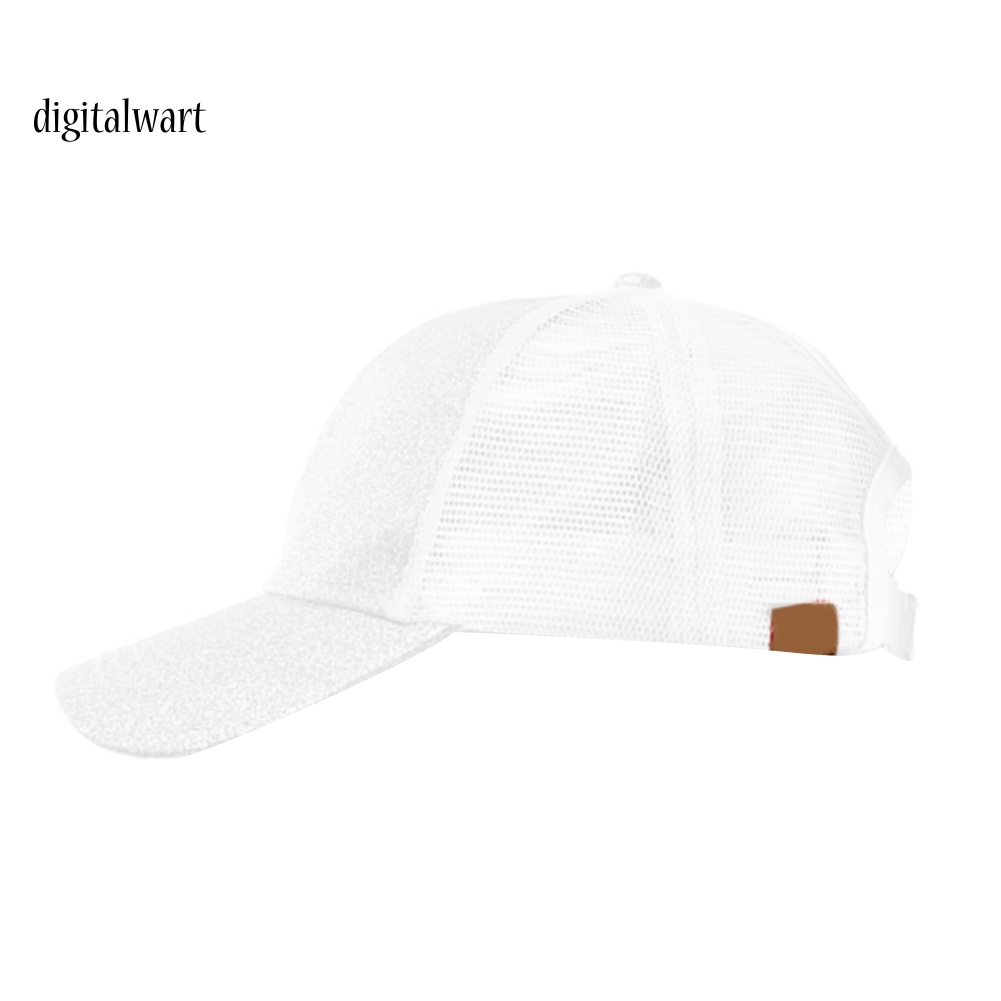 Kỹ Thuật Số| Mũ Lưỡi Trai Cotton Phối Lưới Đính Kim Tuyến Lấp Lánh Thời Trang Cho Nữ