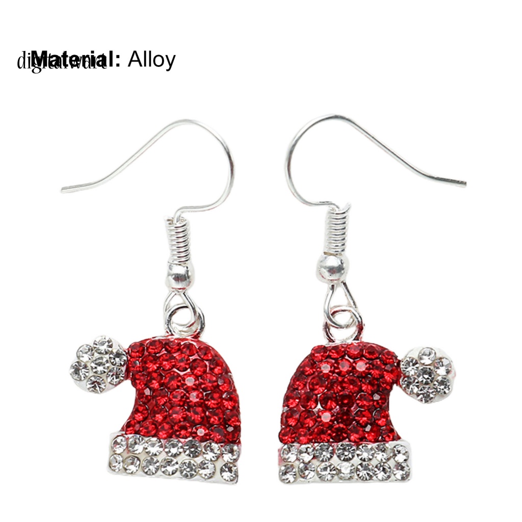 Kỹ Thuật Số| 1 Đôi Bông Tai Hợp Kim Hình Tuần Lộc Giáng Sinh Đính Đá Thời Trang Dành Cho Nữ