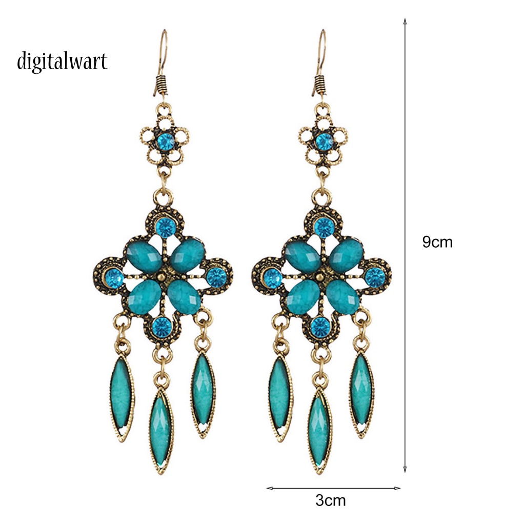 Kỹ Thuật Số| 1 Đôi Bông Tai Hợp Kim Dáng Dài Chống Rỉ Sét Phong Cách Vintage Sáng Tạo Cho Nữ